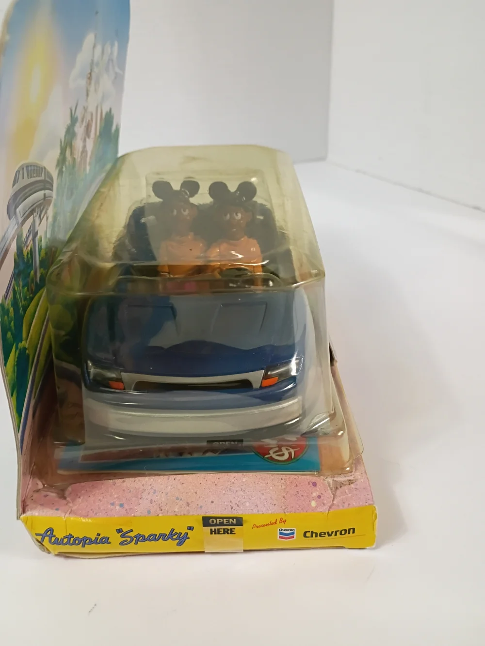 The Chevron Cars Autopia Cars Disneyland Retired - Stickers & Postcard 2000